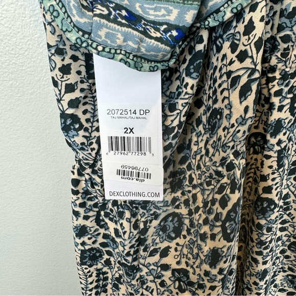 DEX Boho Maxi Dress Tie Shoulder 2X Summer - Picture 7 of 8